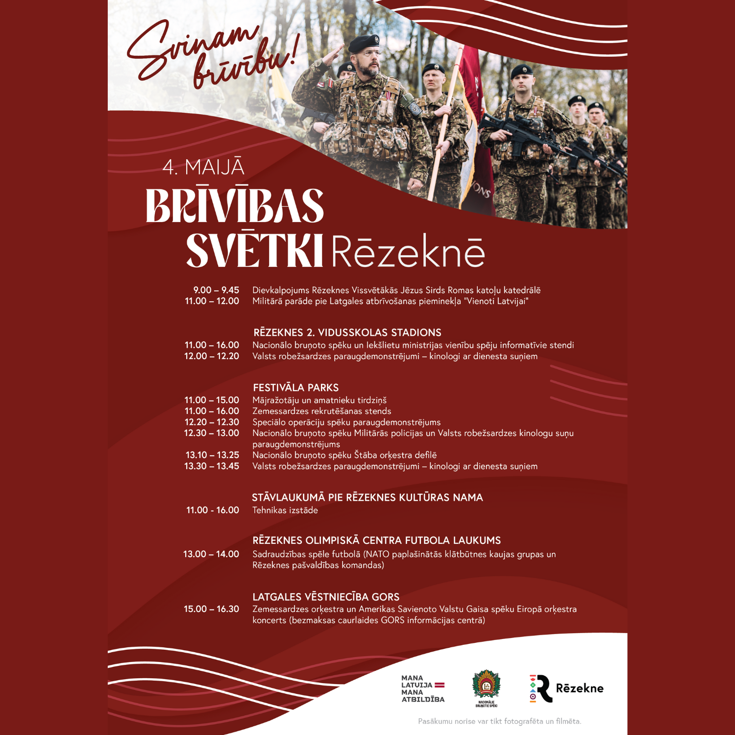 Latvijas Brīvības svētkos Rēzeknē notiks Nacionālo bruņoto spēku diena