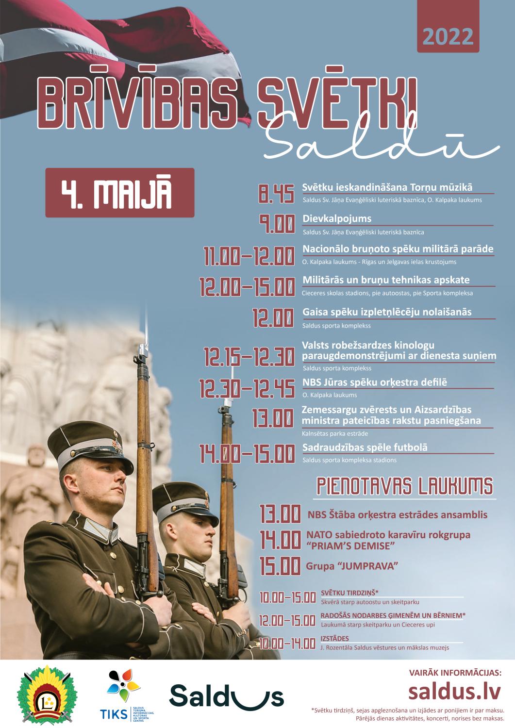 4.maija Brīvības svētki informācijas plakāts