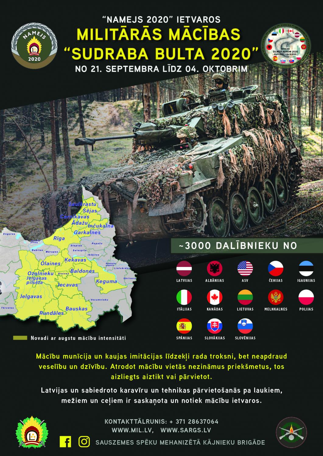 Militārās mācības "Sudraba bulta 2020"