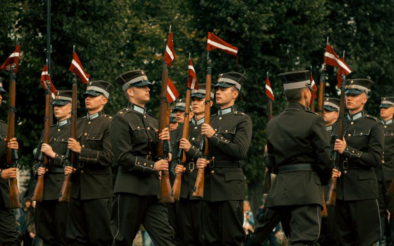 Štāba bataljona valsts aizsardzības dienesta karavīru iesvētības goda sargu kārtā